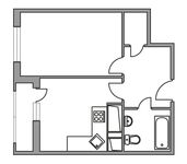 Планировка 1-комнатной квартиры, 32 м2