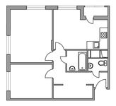 Планировка 2-комнатной квартиры, 53,4 м2