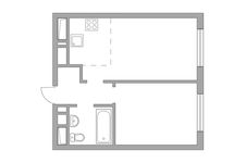 Планировка 2-комнатной квартиры, 32,9 м2