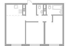 Планировка 3-комнатной квартиры, 52,2 м2