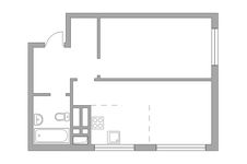Планировка 2-комнатной квартиры, 41 м2