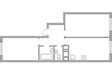 Планировка 2-комнатной квартиры, 54,2 м2