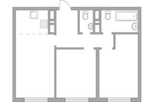 Планировка 3-комнатной квартиры, 50,9 м2