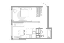 Планировка 2-комнатной квартиры, 39,1 м2