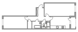 Планировка 2-комнатной квартиры, 56,1 м2
