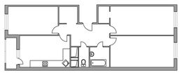 Планировка 3-комнатной квартиры, 75,3 м2