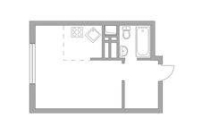 Планировка квартиры студии, 24,9 м2