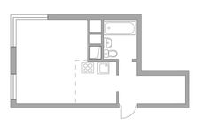 Планировка квартиры студии, 25,4 м2