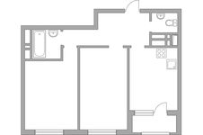 Планировка 2-комнатной квартиры, 53,4 м2