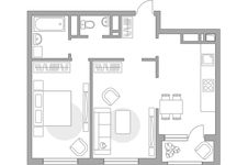 Планировка 2-комнатной квартиры, 54,2 м2