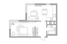 Планировка 2-комнатной квартиры, 44,1 м2