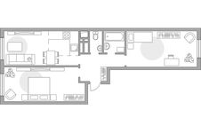 Планировка 3-комнатной квартиры, 60,1 м2