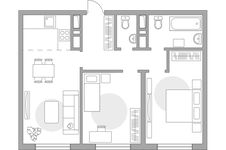 Планировка 3-комнатной квартиры, 50,9 м2