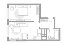 Планировка 2-комнатной квартиры, 38,6 м2