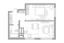 Планировка 2-комнатной квартиры, 39,5 м2