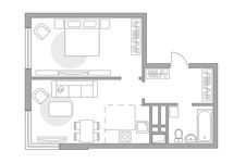 Планировка 2-комнатной квартиры, 40,2 м2