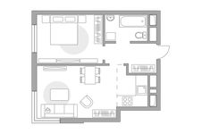 Планировка 2-комнатной квартиры, 36,2 м2