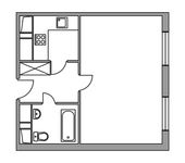 Планировка квартиры студии, 29,8 м2