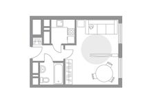 Планировка квартиры студии, 29,7 м2