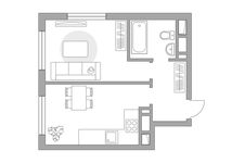 Планировка 1-комнатной квартиры, 31,6 м2