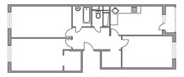 Планировка 3-комнатной квартиры, 75,9 м2