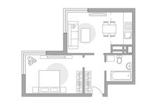 Планировка 2-комнатной квартиры, 37,9 м2