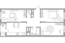 Планировка 3-комнатной квартиры, 74,9 м2