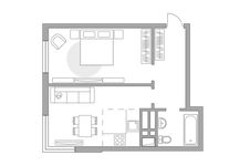Планировка 2-комнатной квартиры, 39,1 м2