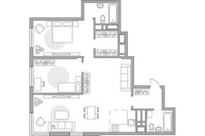 Планировка 3-комнатной квартиры, 77,7 м2