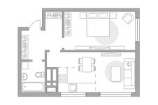 Планировка 2-комнатной квартиры, 41 м2