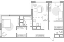 Планировка 3-комнатной квартиры, 60 м2