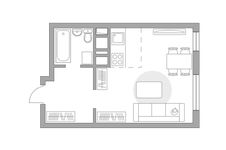Планировка квартиры студии, 27,9 м2