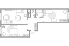 Планировка 3-комнатной квартиры, 65,3 м2