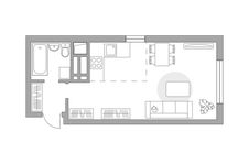 Планировка квартиры студии, 28,3 м2
