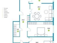 Планировка 3-комнатной квартиры, 111,4 м2