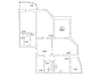 Планировка 3-комнатной квартиры, 102,3 м2