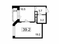 Планировка 1-комнатной квартиры, 36,6 м2