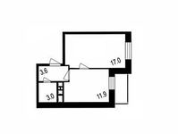 Планировка 2-комнатной квартиры, 35,5 м2