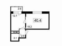 Планировка 1-комнатной квартиры, 37,8 м2