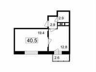 Планировка 1-комнатной квартиры, 37,9 м2