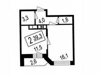 Планировка  2-комнатной квартиры, 36,7 м2