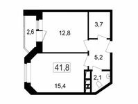 Планировка 2-комнатной квартиры, 39,2 м2