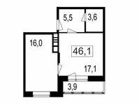 Планировка  2-комнатной квартиры, 42,2 м2