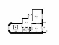 Планировка 2-комнатной квартиры, 68,9 м2