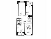Планировка 3-комнатной квартиры, 79,8 м2