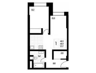 Планировка 1-комнатной квартиры, 48,1 м2