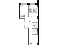 Планировка 2-комнатной квартиры, 56,2 м2