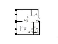 Планировка 1-комнатной квартиры, 49,1 м2