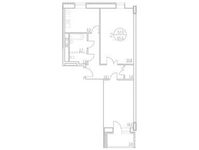 Планировка 2-комнатной квартиры, 65,84 м2