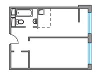 Планировка 2-комнатной квартиры, 37,63 м2